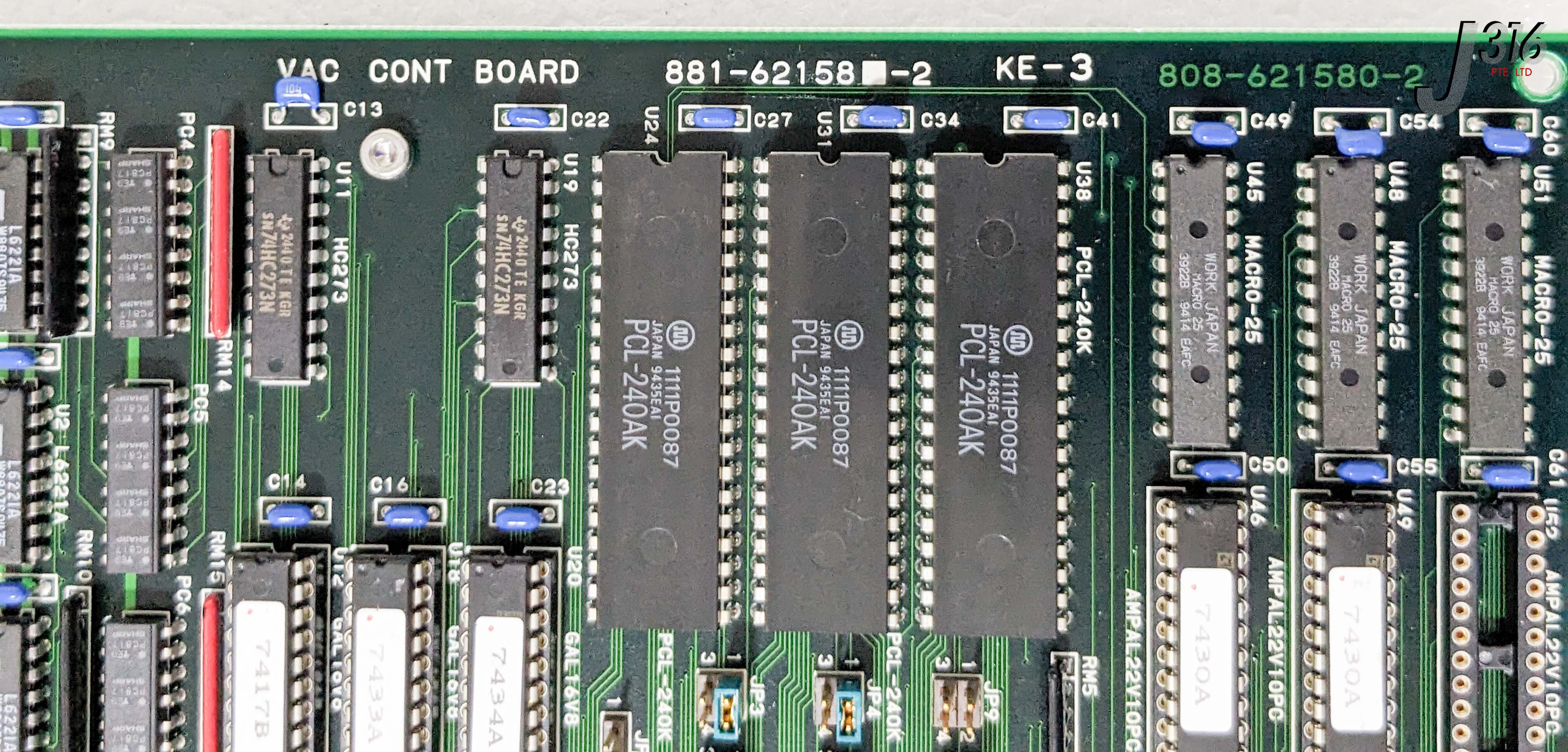 36400 TEL PCB, VAC CONT BD 808-621580-2 W/ 881-621473-4 881-62158
